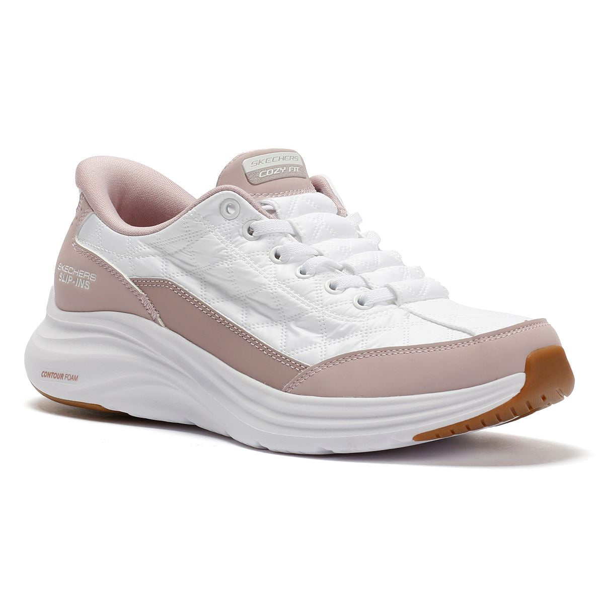 Skechers Slip-Ins Contour Foam Cozy Fit Baskets Blanches Pour Femmes