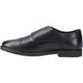 Hush Puppies Tim Monk Chaussures Noires Pour Garçons En Cuir.