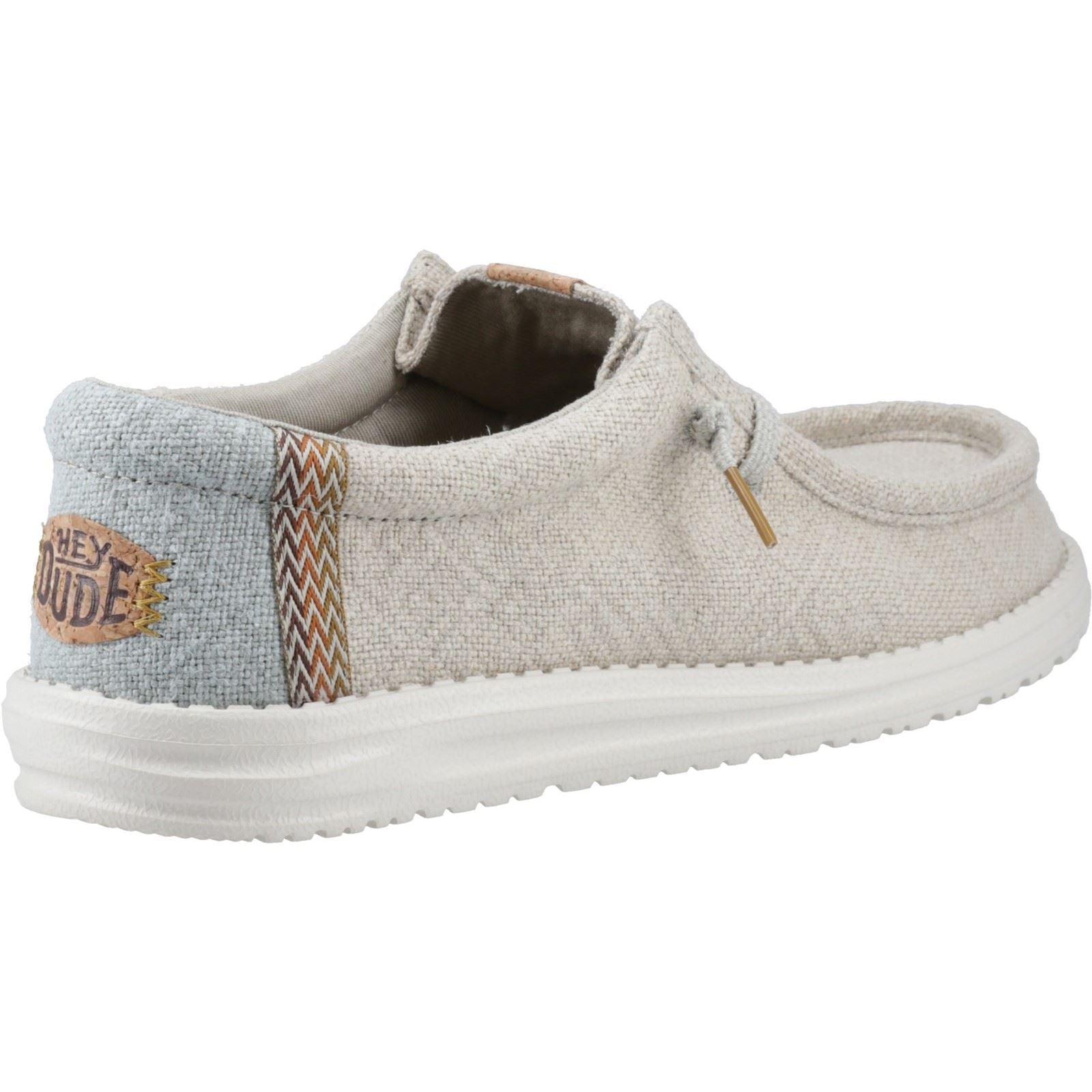 HEYDUDE Wally Jute Chaussures Mocassins En Toile De Jute Pour Hommes, Gris Pierre/Vert Iceberg