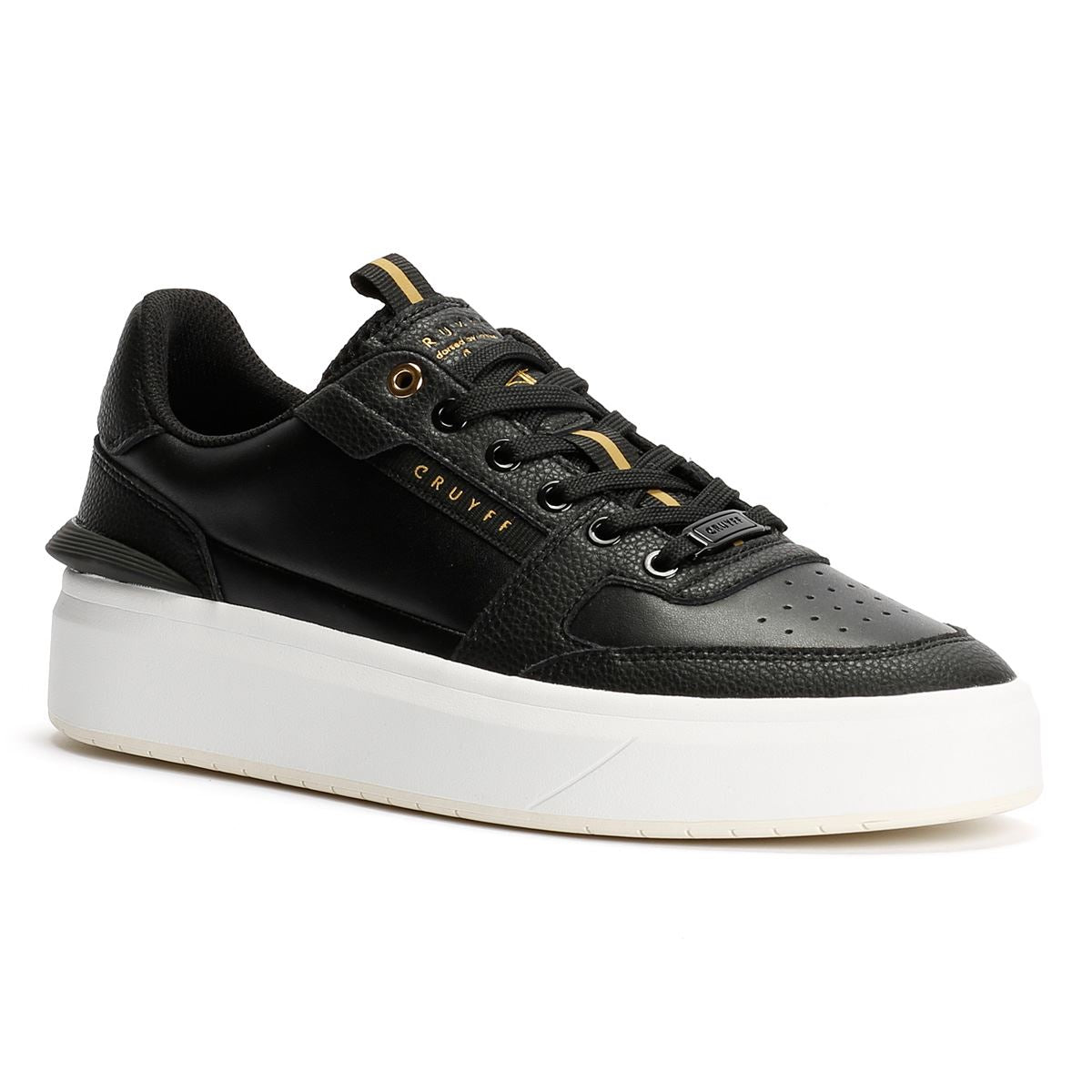 Cruyff Endorsed Tennis Baskets En Cuir Noir Pour Hommes