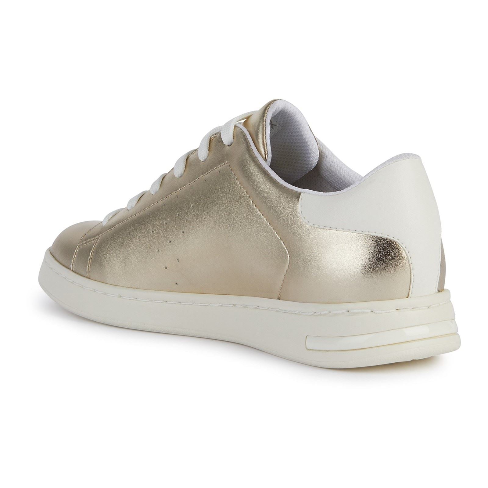 Geox D Jaysen B Baskets En Similicuir Pour Femmes Doré Clair/Blanc Optique