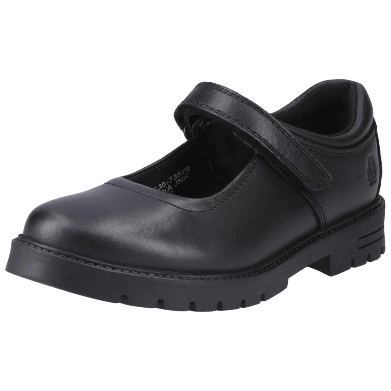 Hush Puppies Tanya Junior Chaussures Noires Pour Filles En Cuir