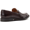 Base London Kennedy Chaussures En Cuir Pour Hommes À Enfiler Marron Foncé