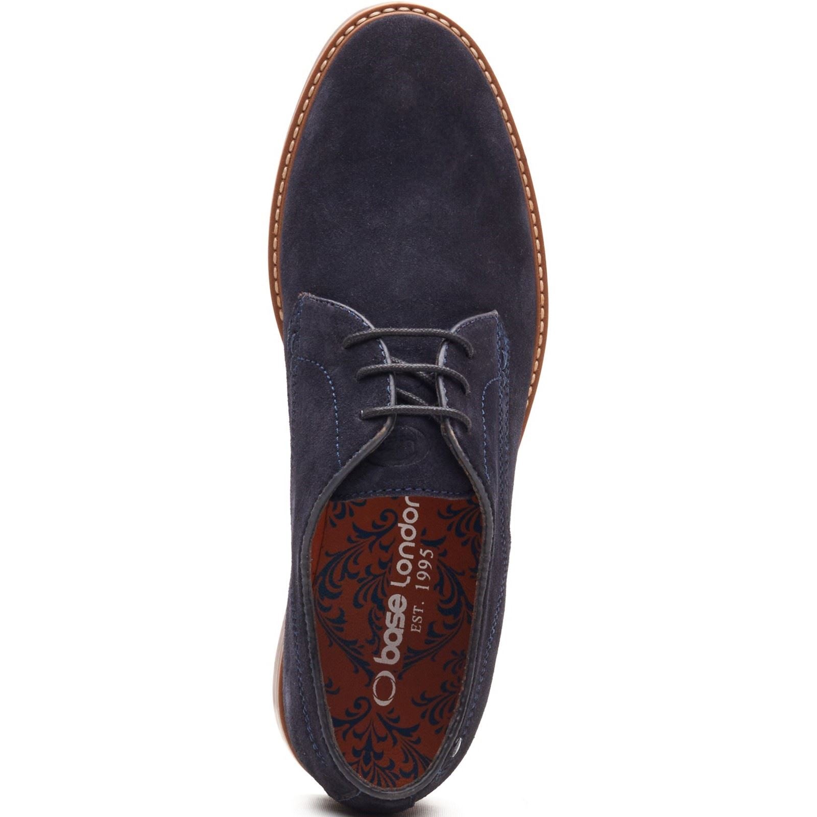 Base London Strand Lace Up Chaussures À Lacets En Cuir Pour Hommes Bleu Marine