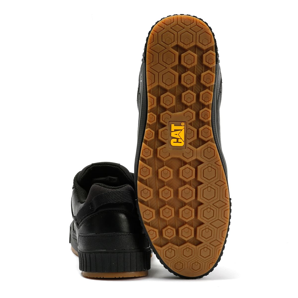 Caterpillar Axiom Chaussures Noires En Cuir Pour Homme À Lacets