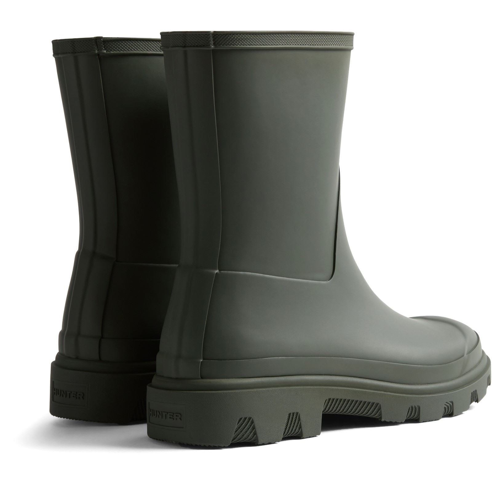 Hunter Downpour Short Boot Bottes De Pluie Pour Homme En Caoutchouc Vert Olive Foncé