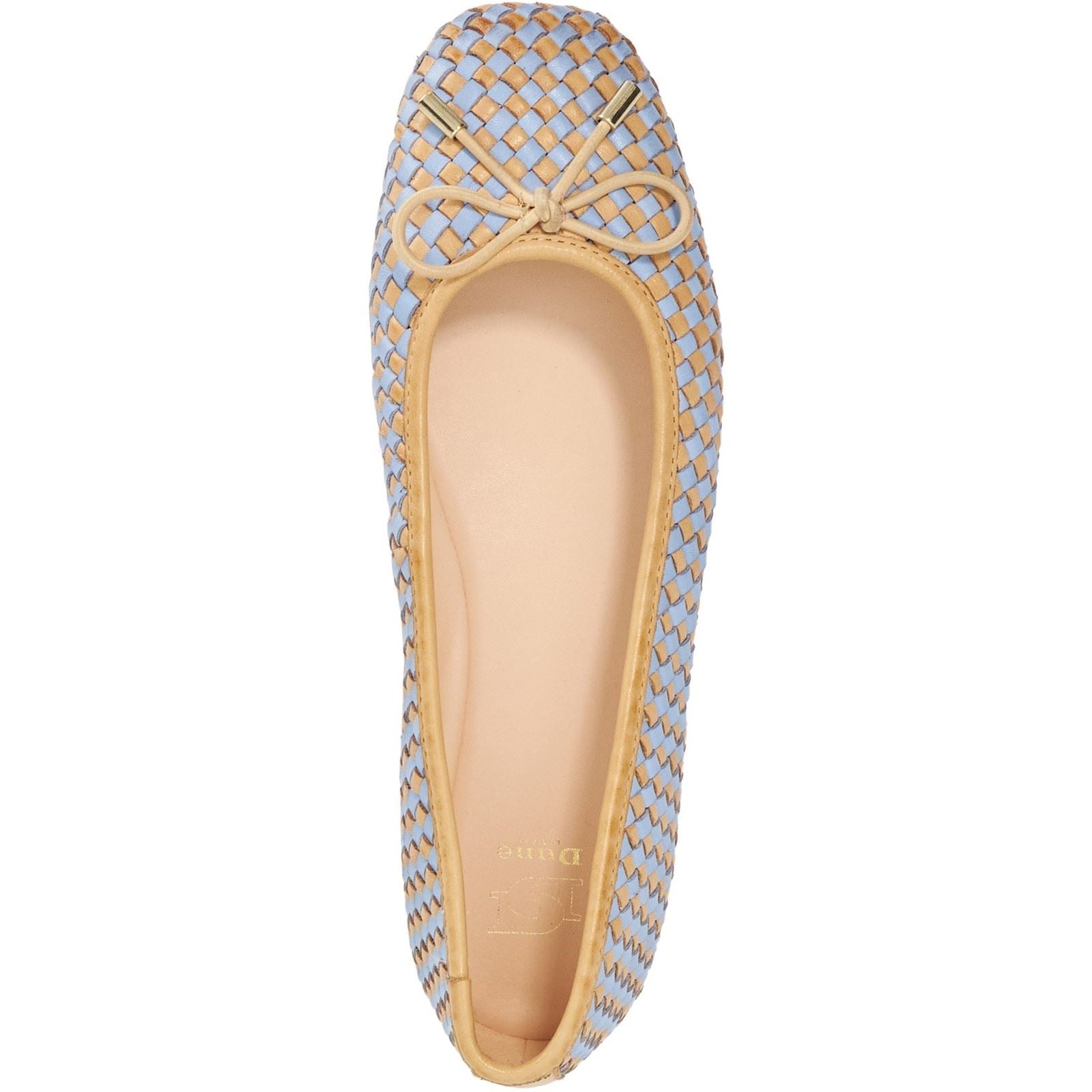 Dune Heights Chaussures Plates Bleues En Cuir Pour Femme