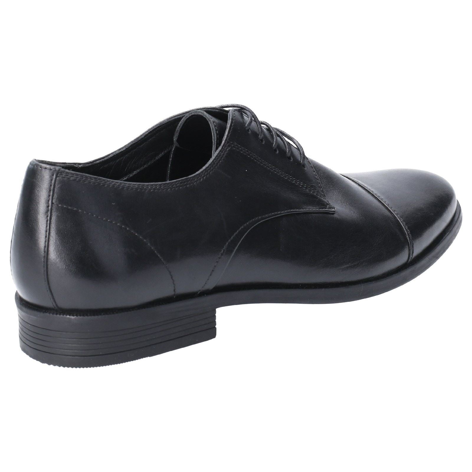 Hush Puppies Ollie Cap Toe Chaussures En Cuir Noir À Lacets Pour Hommes