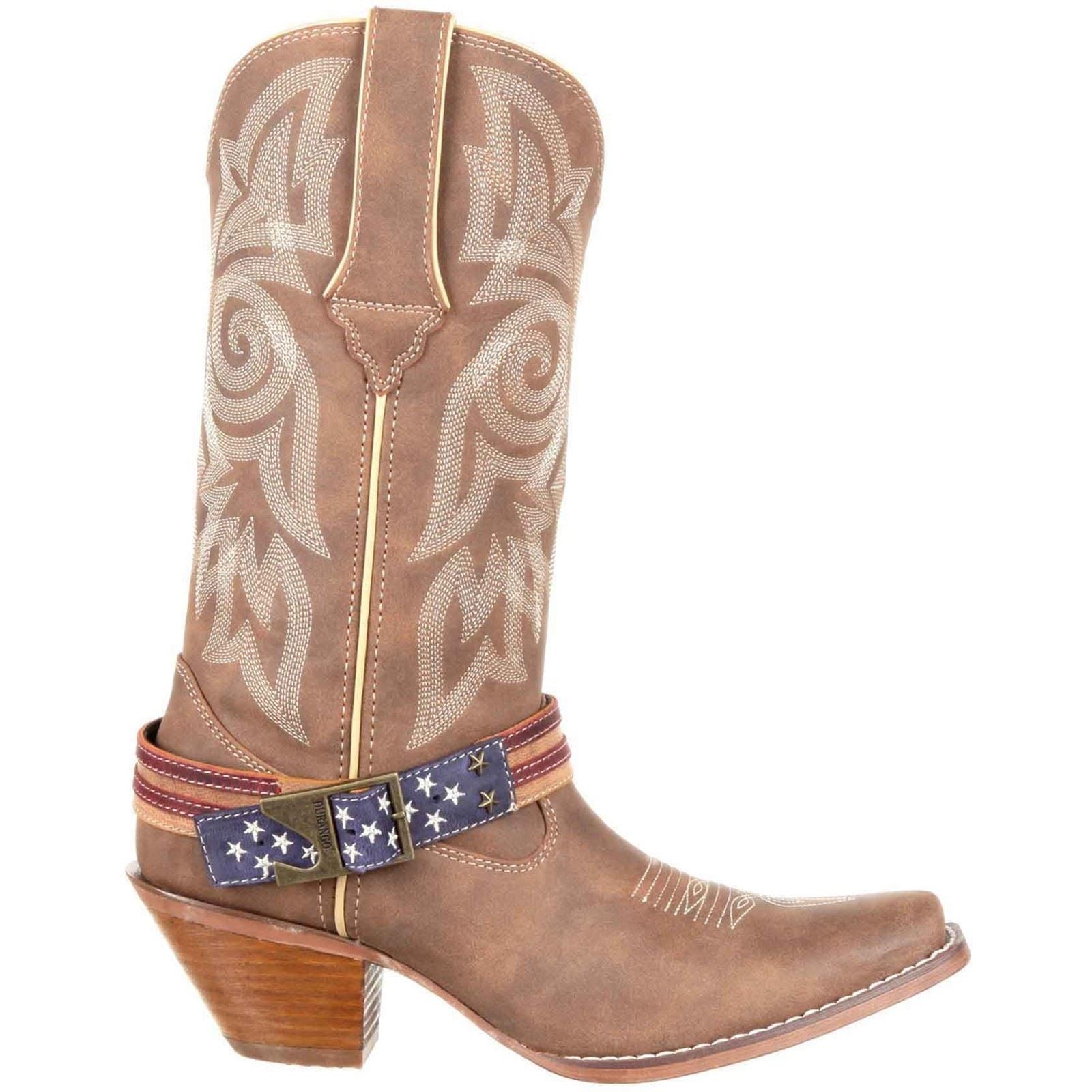 Durango Bottes En Cuir Homme Marron/Khaki Crush Flag
