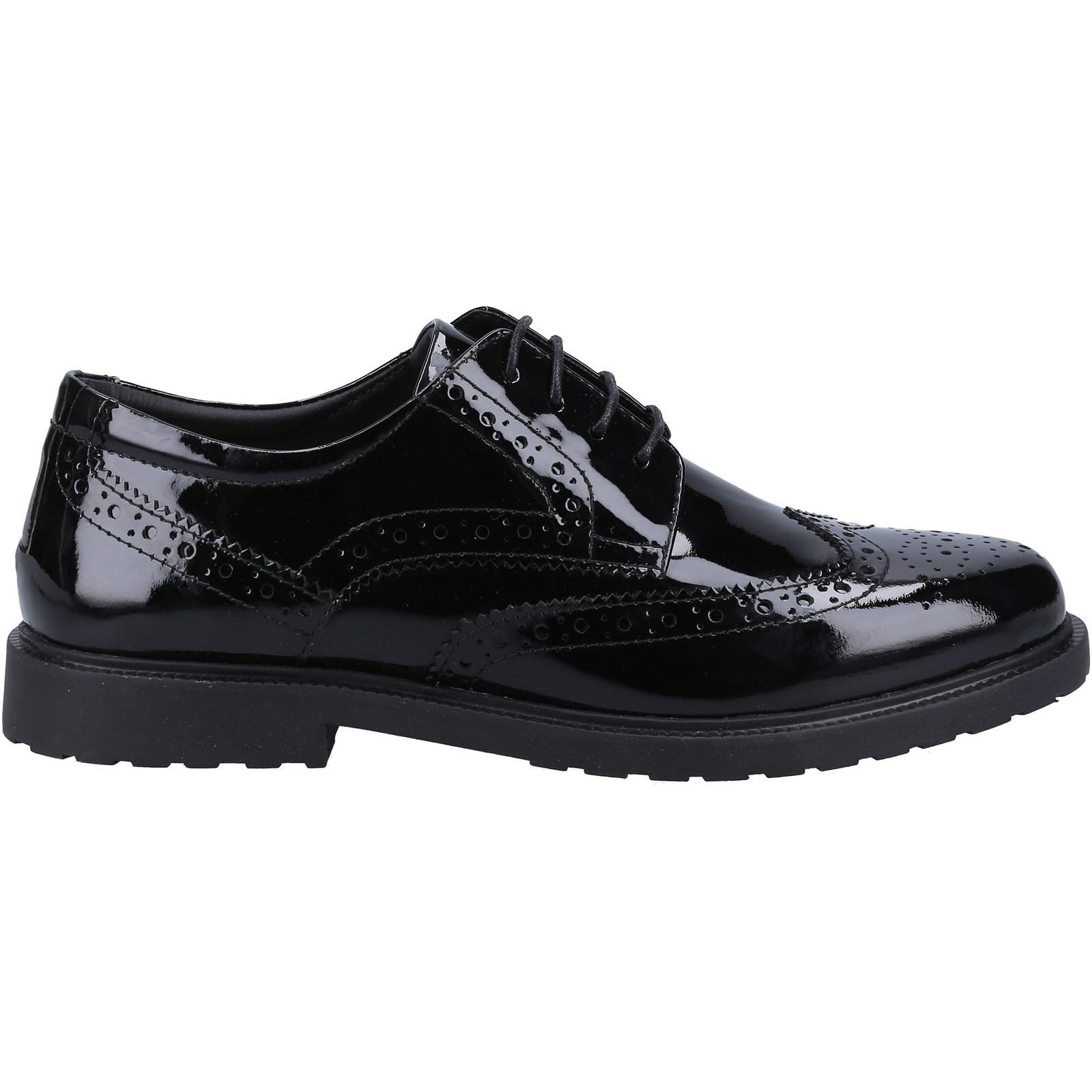 Hush Puppies Verity Chaussures Richelieu Noires Vernies Pour Femmes En Cuir