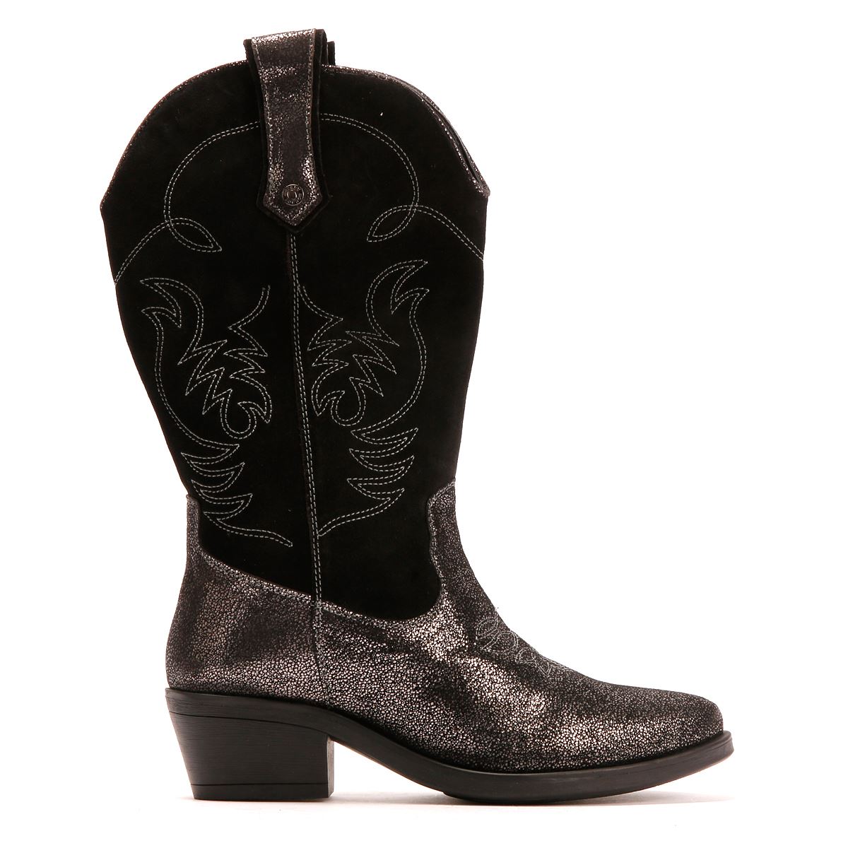 Osprey London The Louisiana Bottes Noires En Cuir Pour Femmes