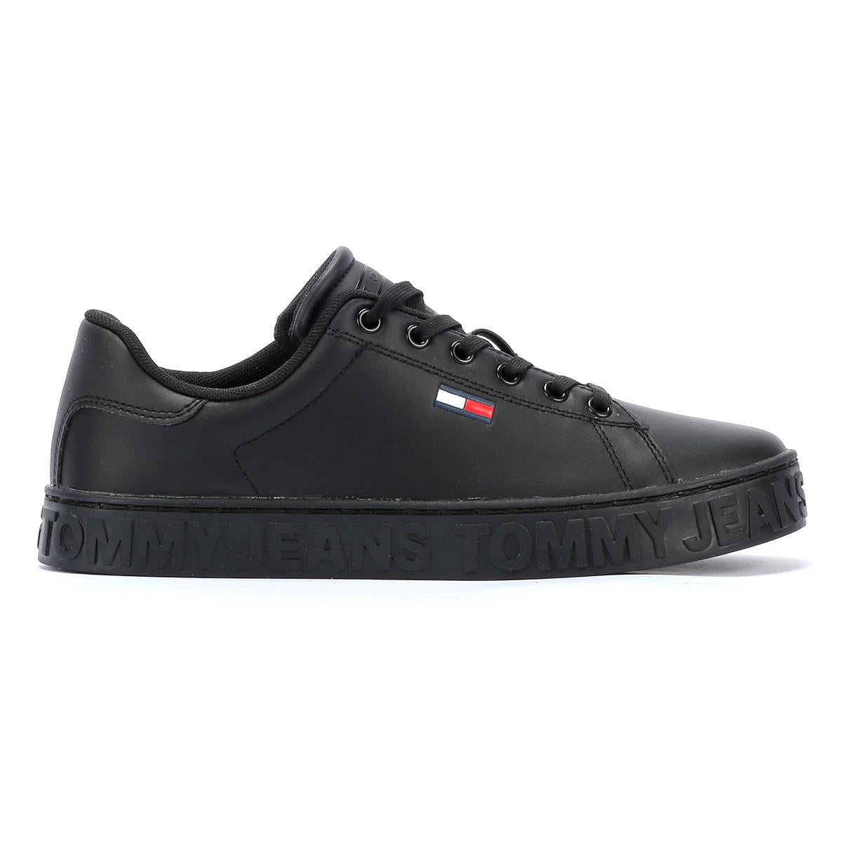 Tommy Hilfiger Cool Sneaker Baskets En Cuir Noir Pour Femmes