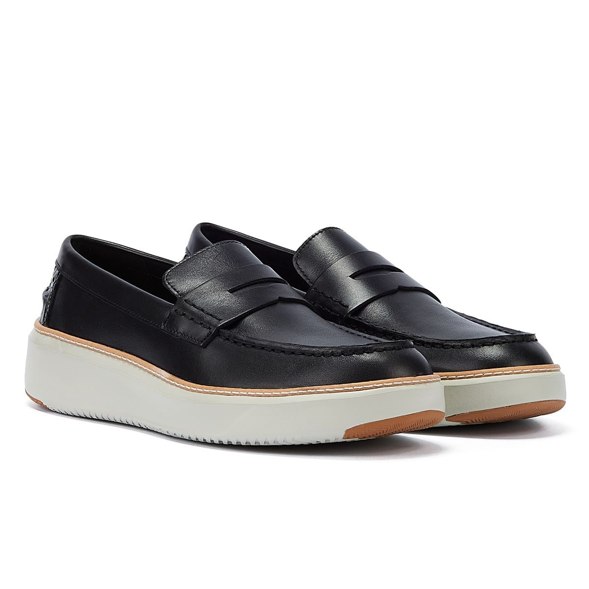 Cole Haan Mocassins Noirs En Cuir Pour Hommes Topsin.
