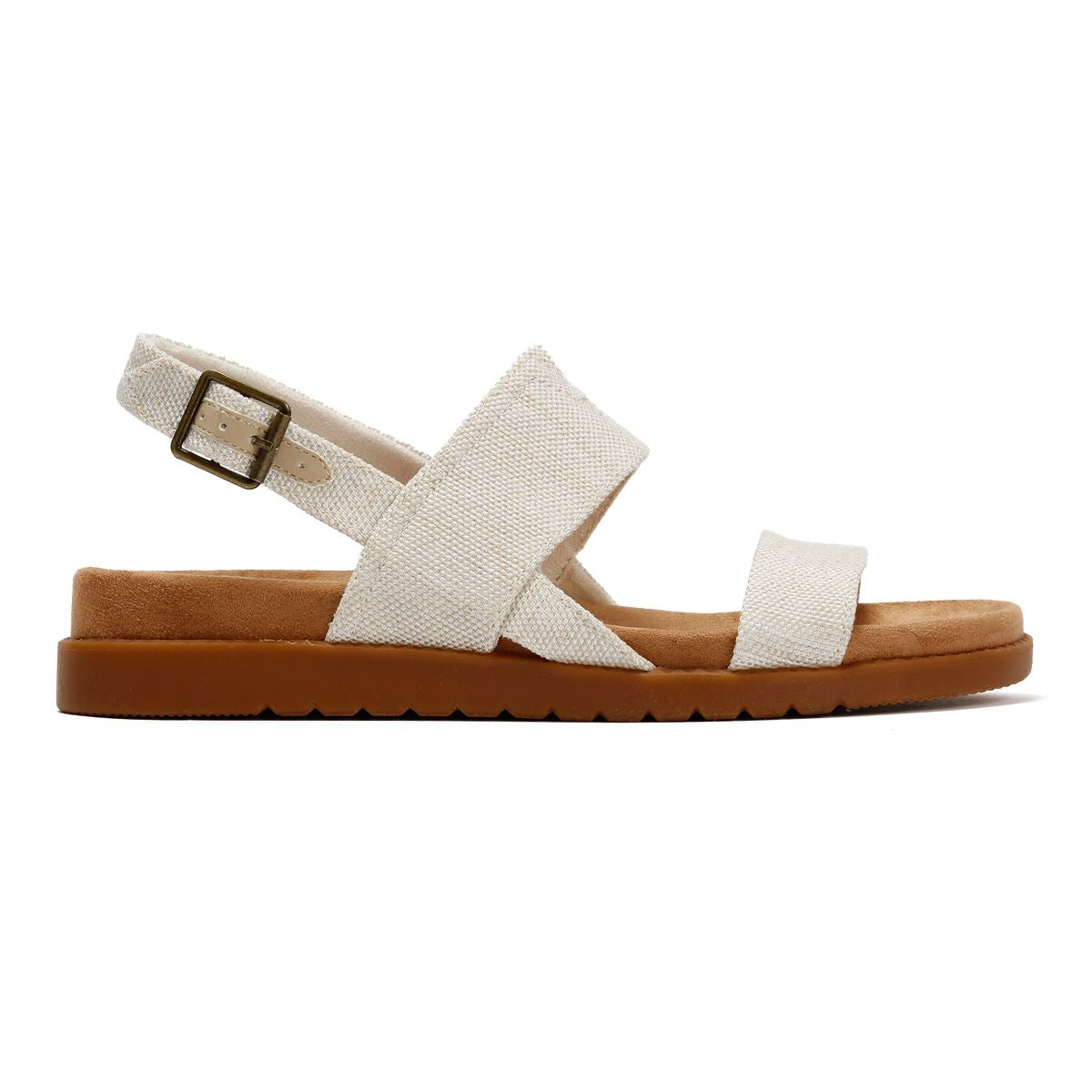 TOMS Marin Slingback Sandales Blanches En Textile Pour Femmes