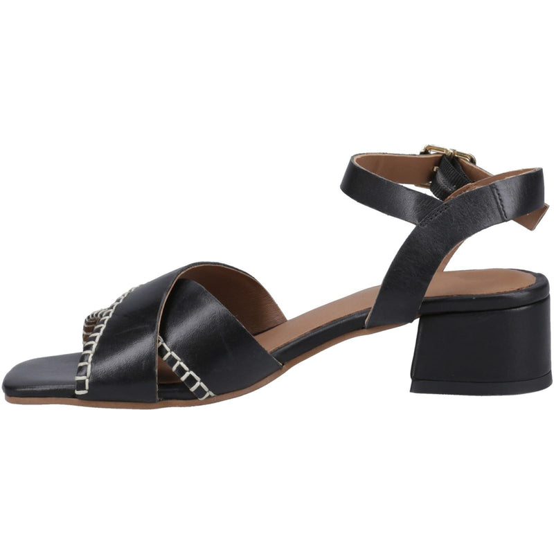 Hush Puppies Lyla Heeled Sandales Noires Pour Femmes En Cuir