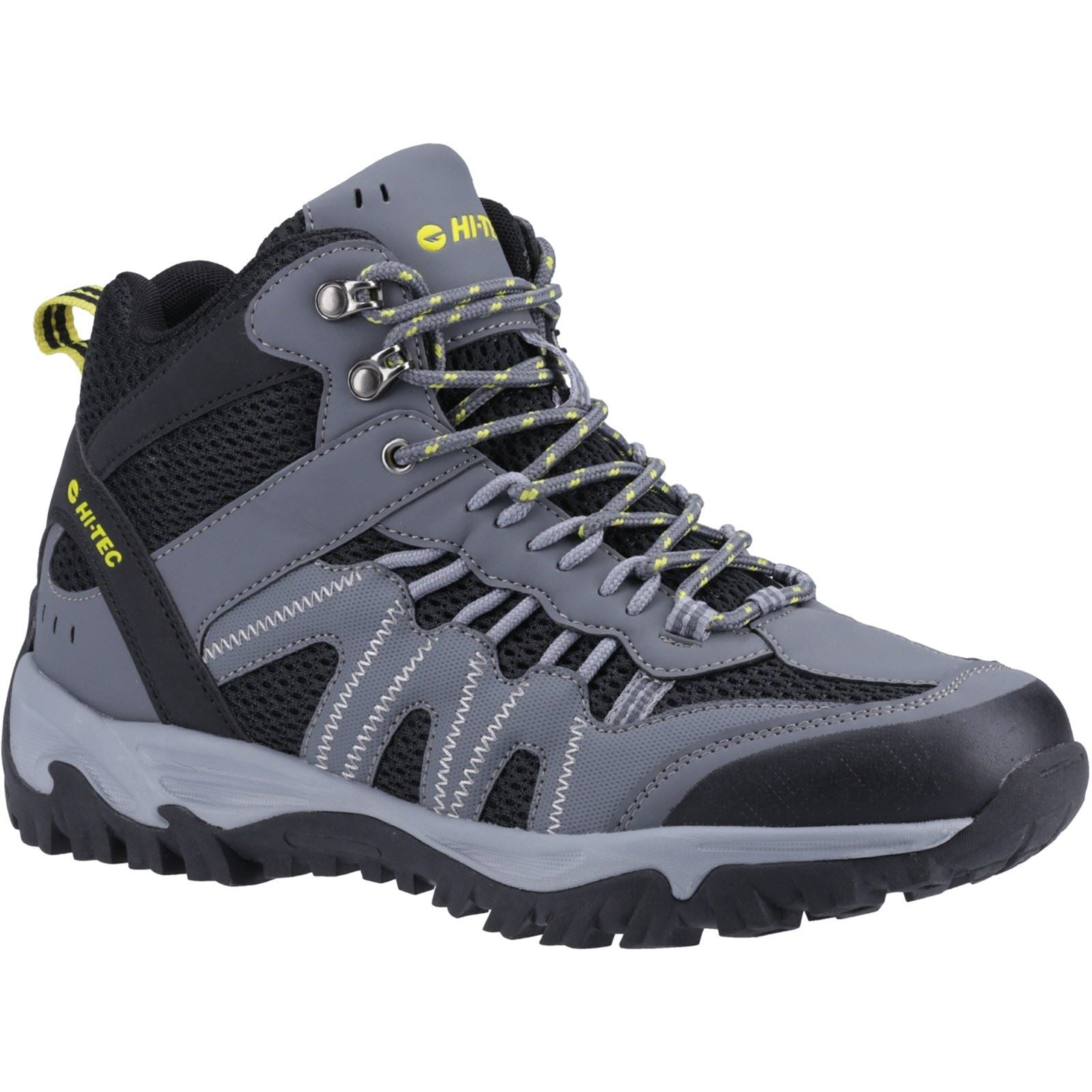 Hi-Tec Jaguar Mid Chaussures De Randonnée Pour Homme En Polyester Gris/noir/citron