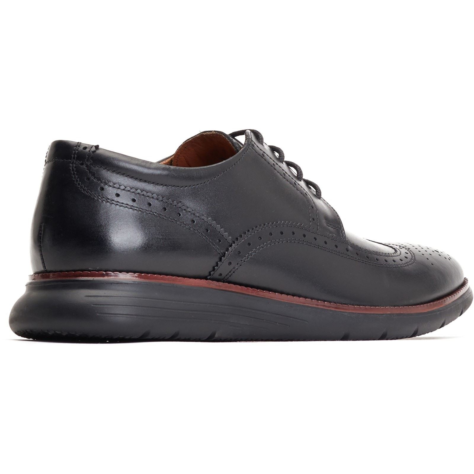 Base London Flight Chaussures Richelieu Pour Hommes En Cuir Noir