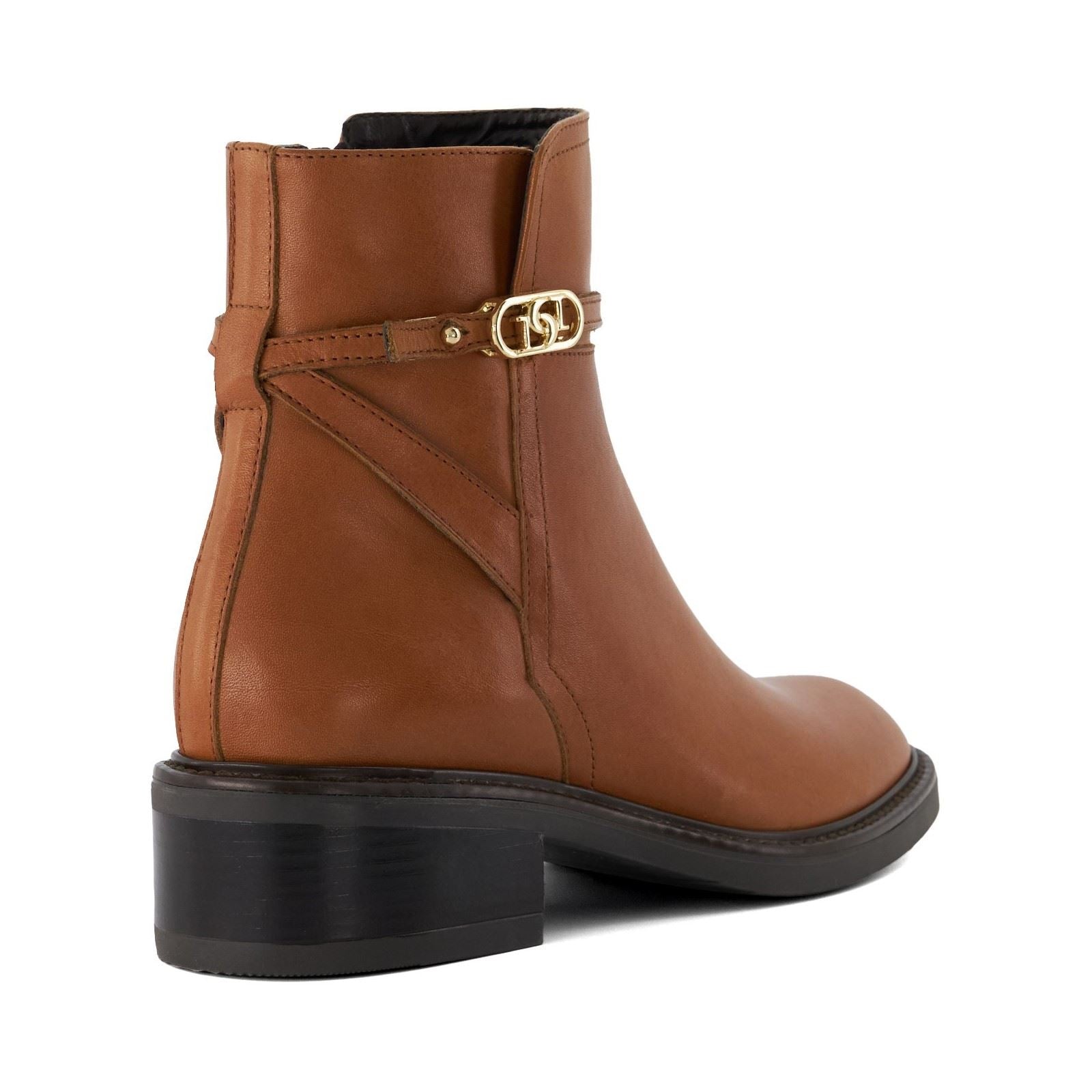Dune Praising Bottes En Cuir Pour Femmes Couleur Tan