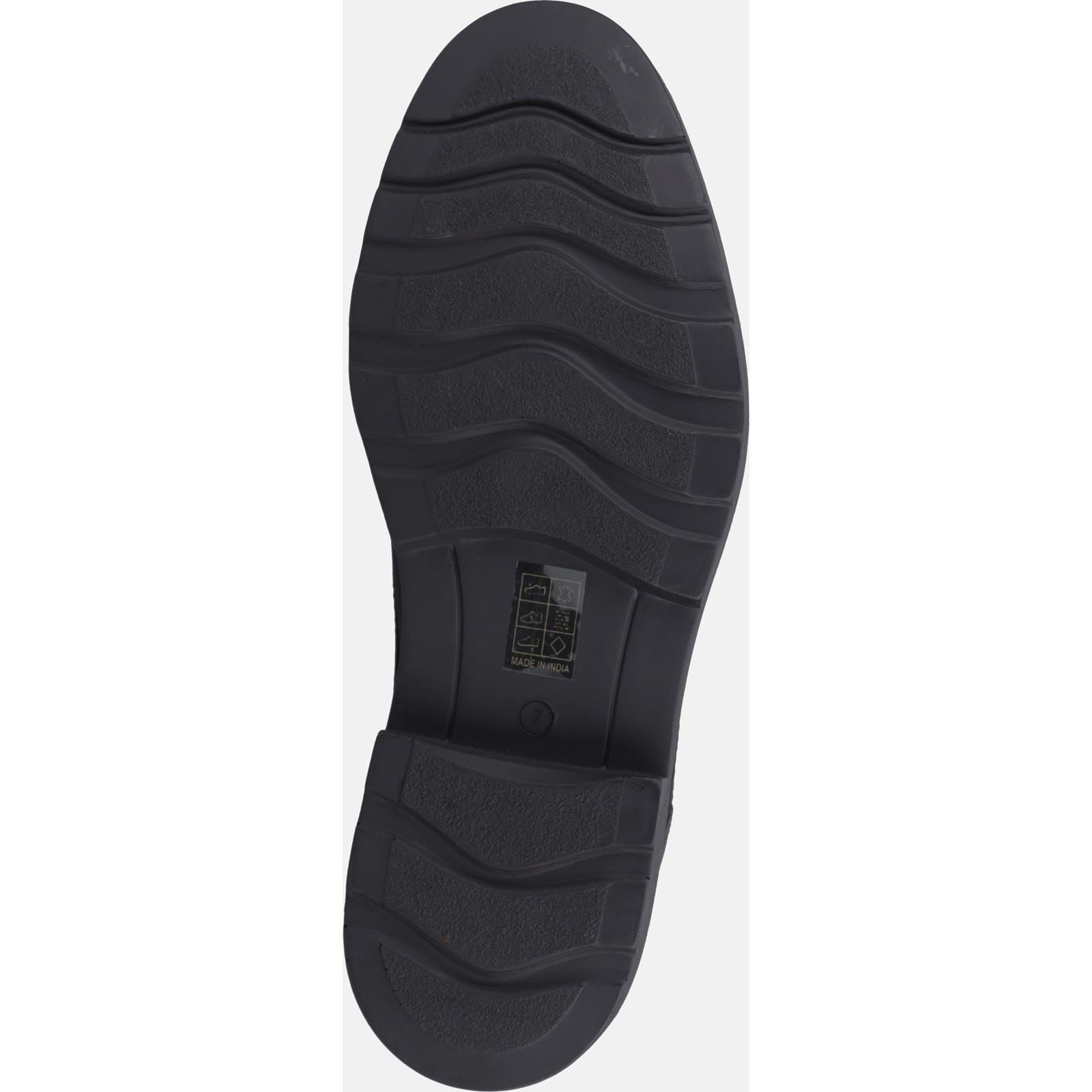 Hush Puppies Pearce Chaussures En Cuir Noir À Lacets Pour Hommes