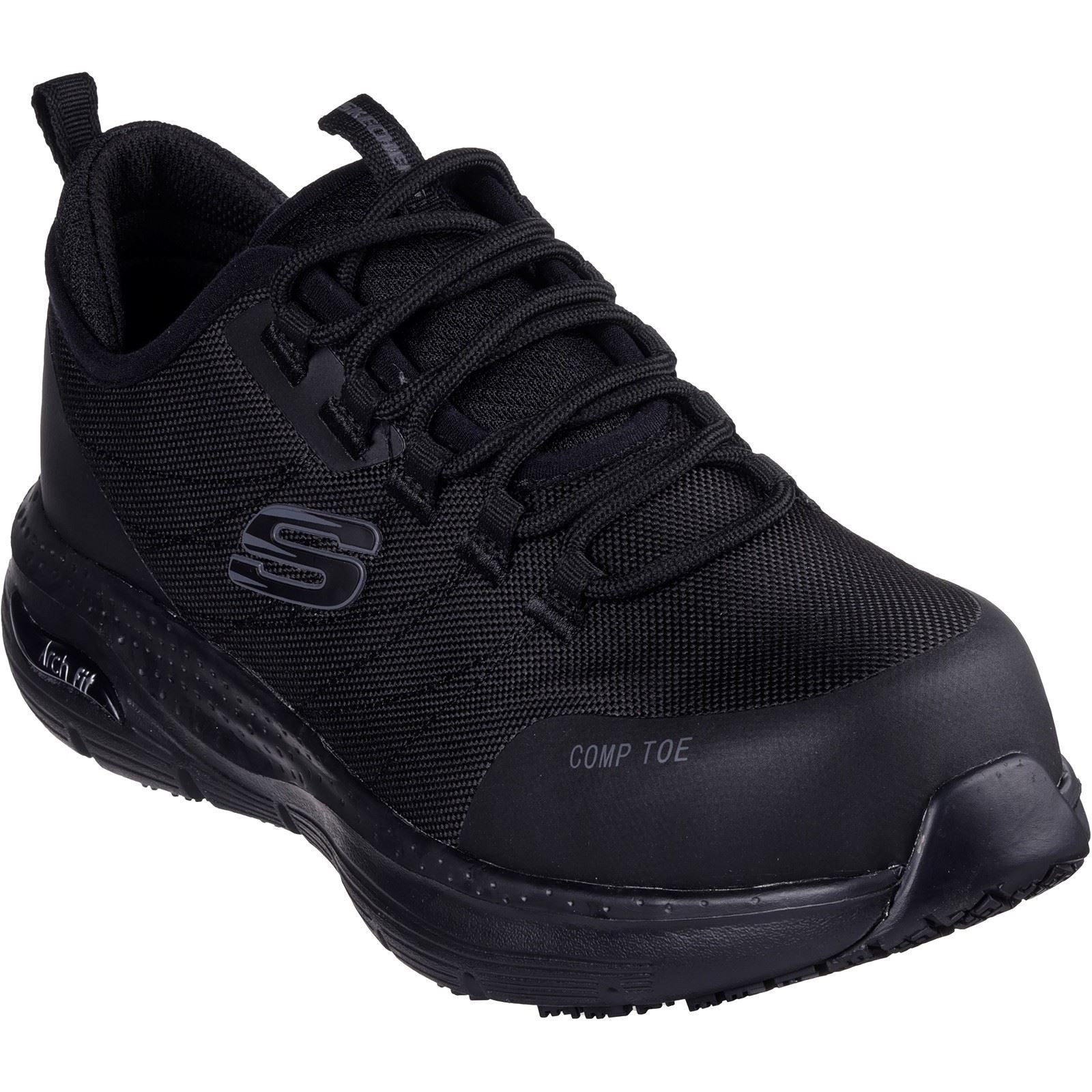 Skechers Workwear Arch Fit SR Ebinal Baskets De Sécurité Noires En Textile Pour Femmes
