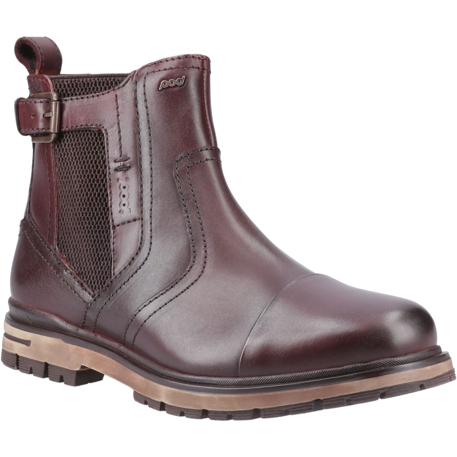 Pod Apollo Bottes Pour Hommes En Cuir/Textile Marron Foncé