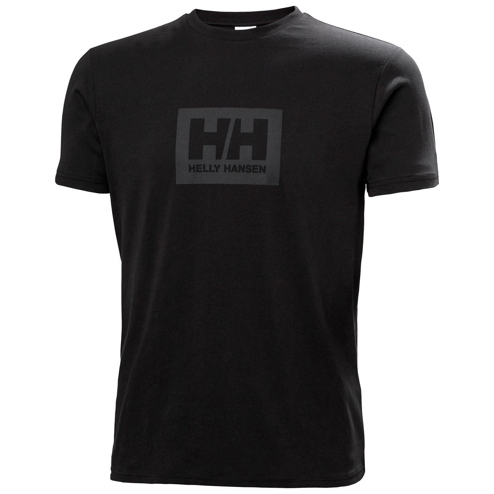 Helly Hansen Sport HH Box 2.0 T-Shirts À Manches Courtes Noirs En Coton Pour Hommes