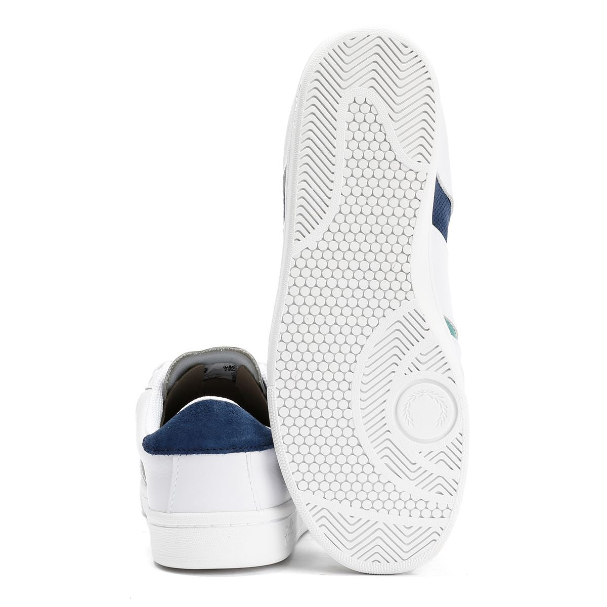 Fred Perry B725 Baskets Blanches En Cuir Pour Hommes