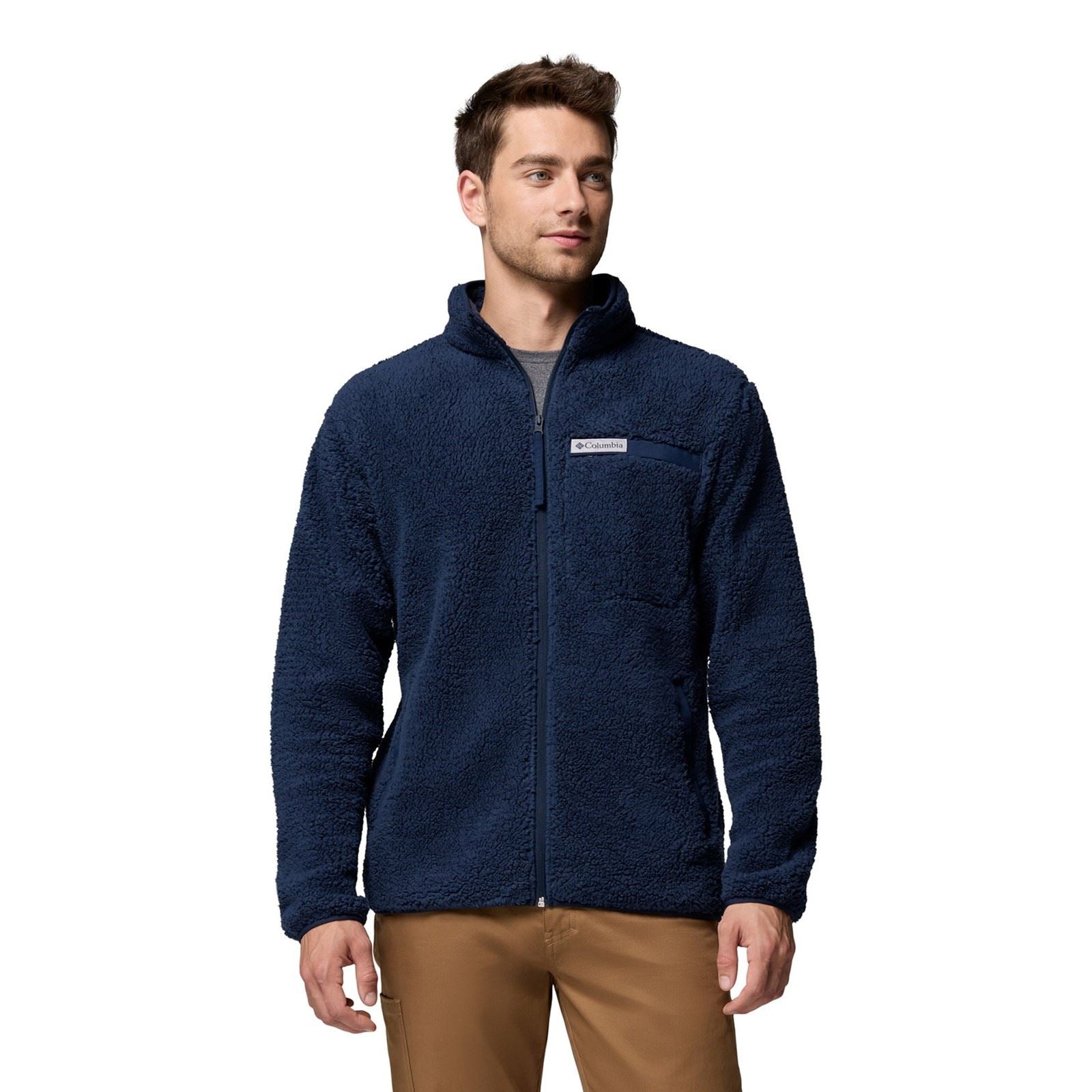 Columbia Rugged Ridge High Pile Full Zip Veste En Polaire Bleue Pour Homme