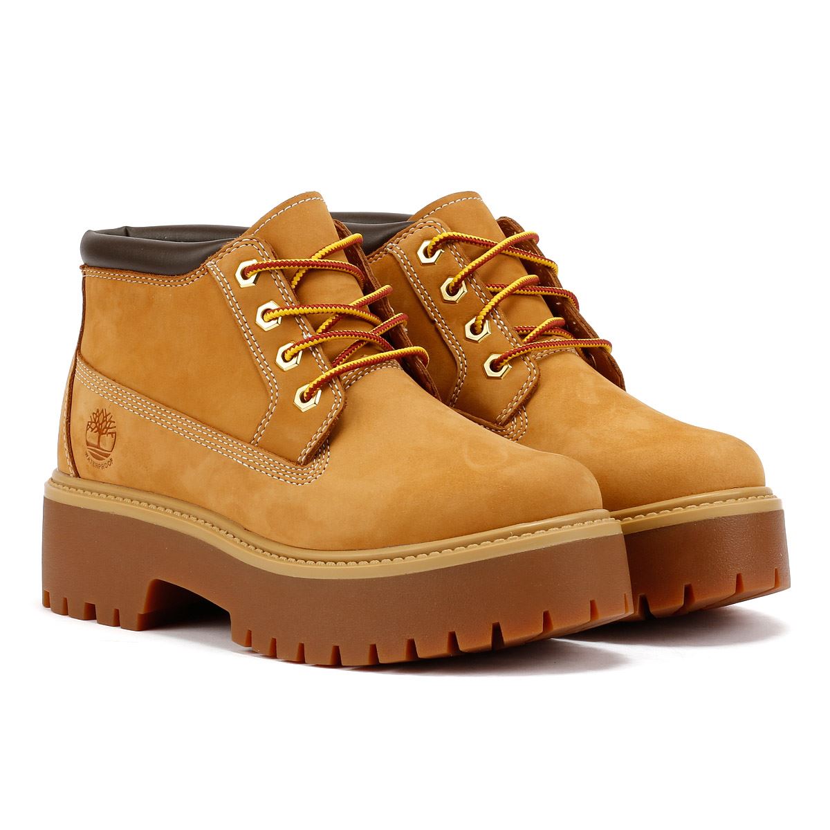 Timberland Stone Street Nellie Bottes En Cuir Jaune Pour Femme