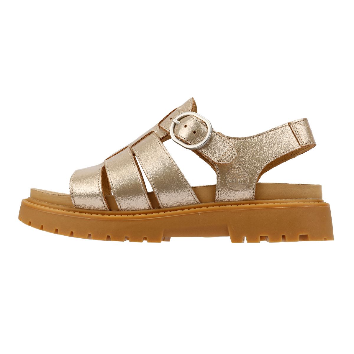 Timberland Clairemont Way Fisherman Sandales En Cuir Doré Pour Femme