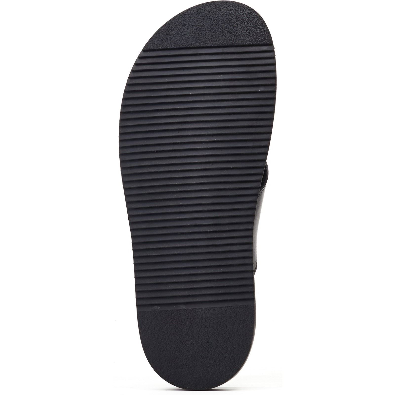 Base London Astro Sandales En Cuir Noires Pour Hommes