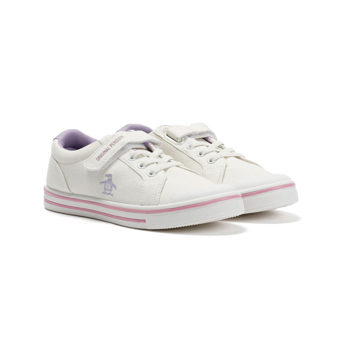 Penguin Junior Rainbow Baskets Blanches Pour Filles En Toile