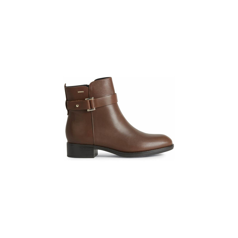 Geox Felicity Bottes En Cuir De Vachette Nappa Pour Femmes, Marron