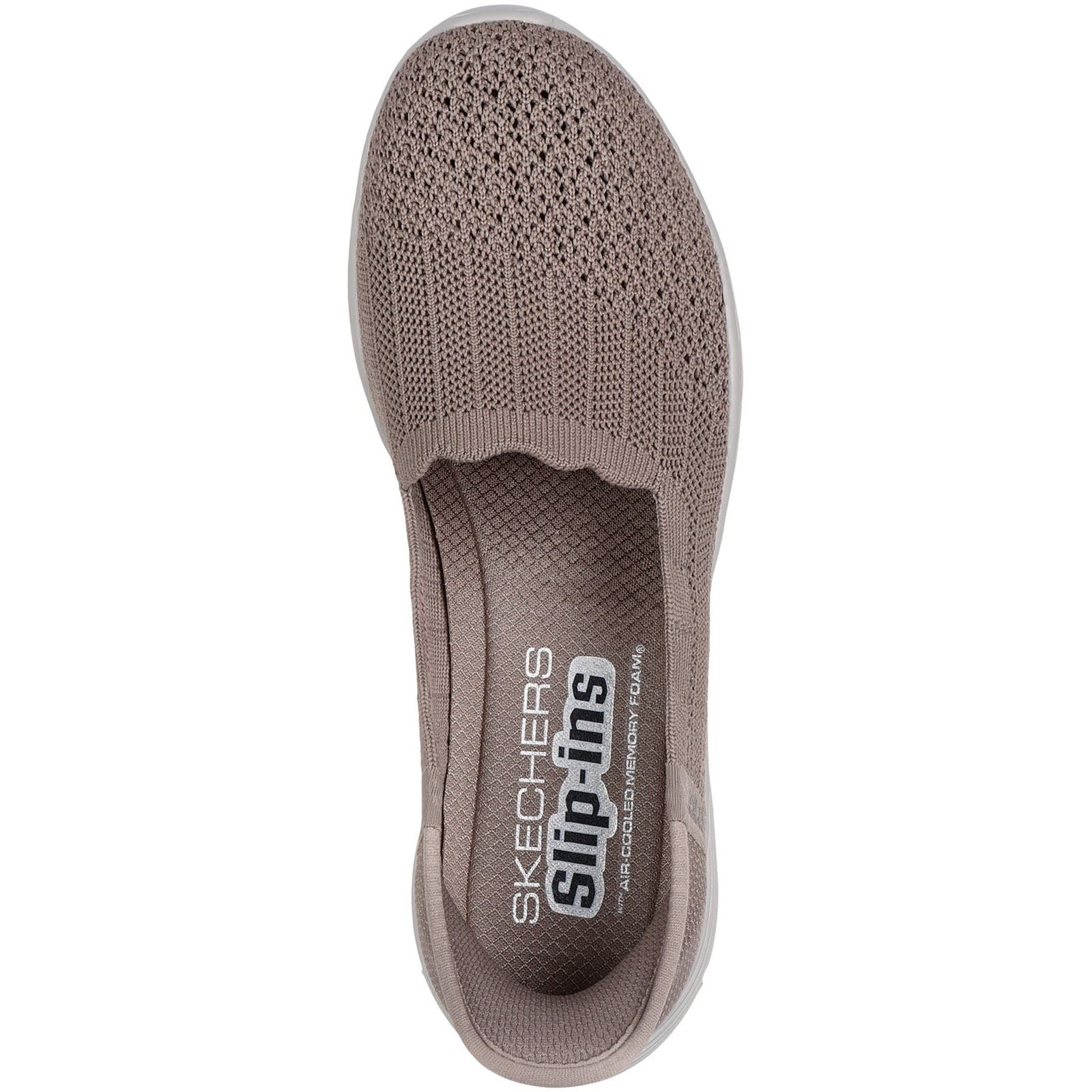 Skechers Seager Believe It Baskets Pour Femme En Textile Taupe Foncé