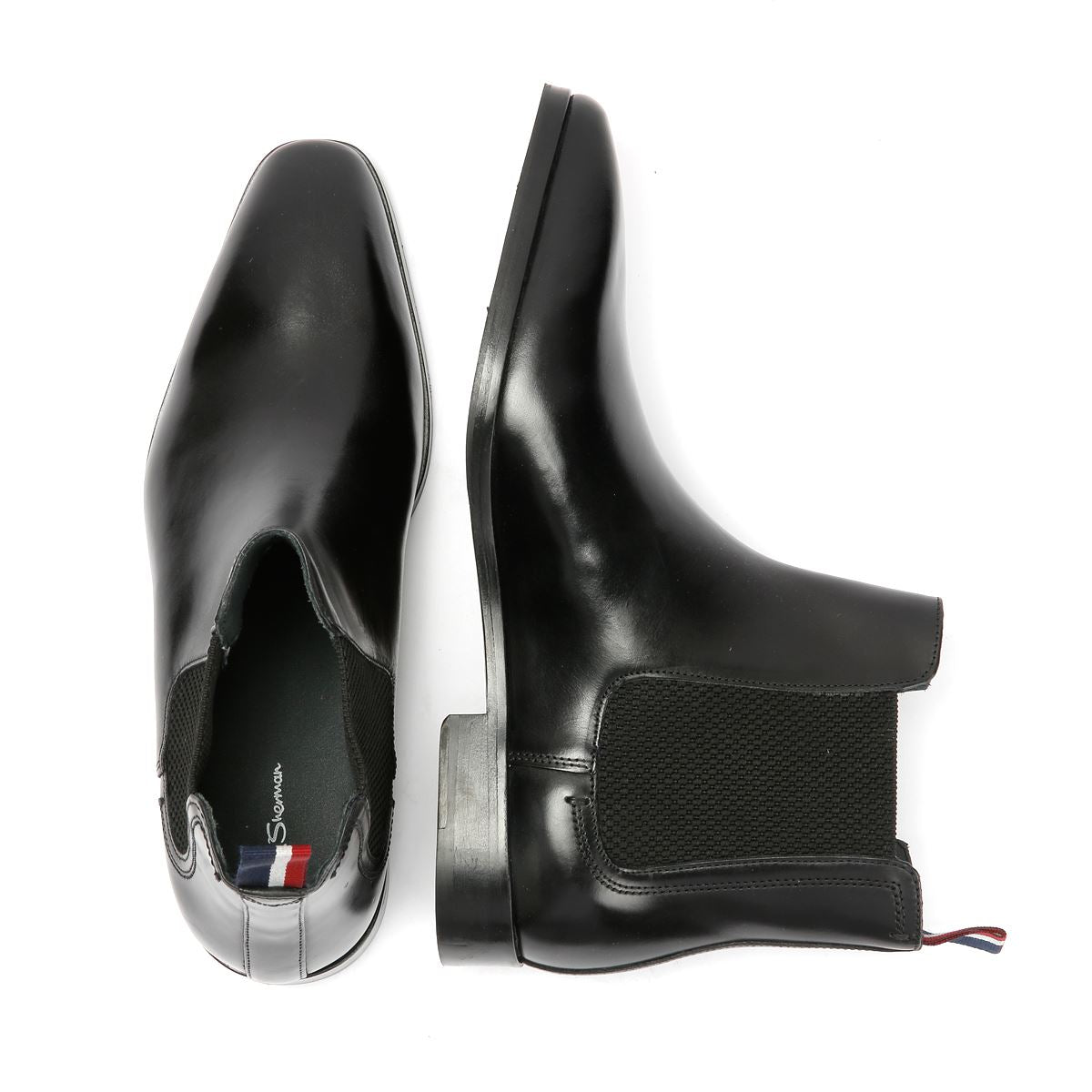 Ben Sherman Kendrick Bottes Noires En Cuir Pour Hommes