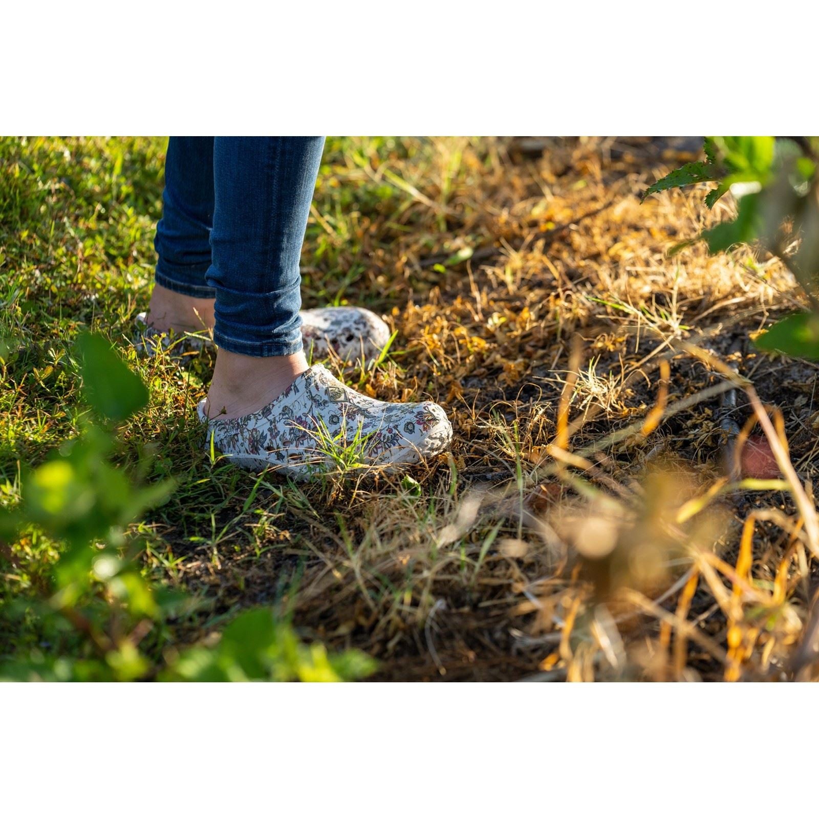 Muck Boots Muckster Lite Sabots À Imprimé Floral Gris Clair
