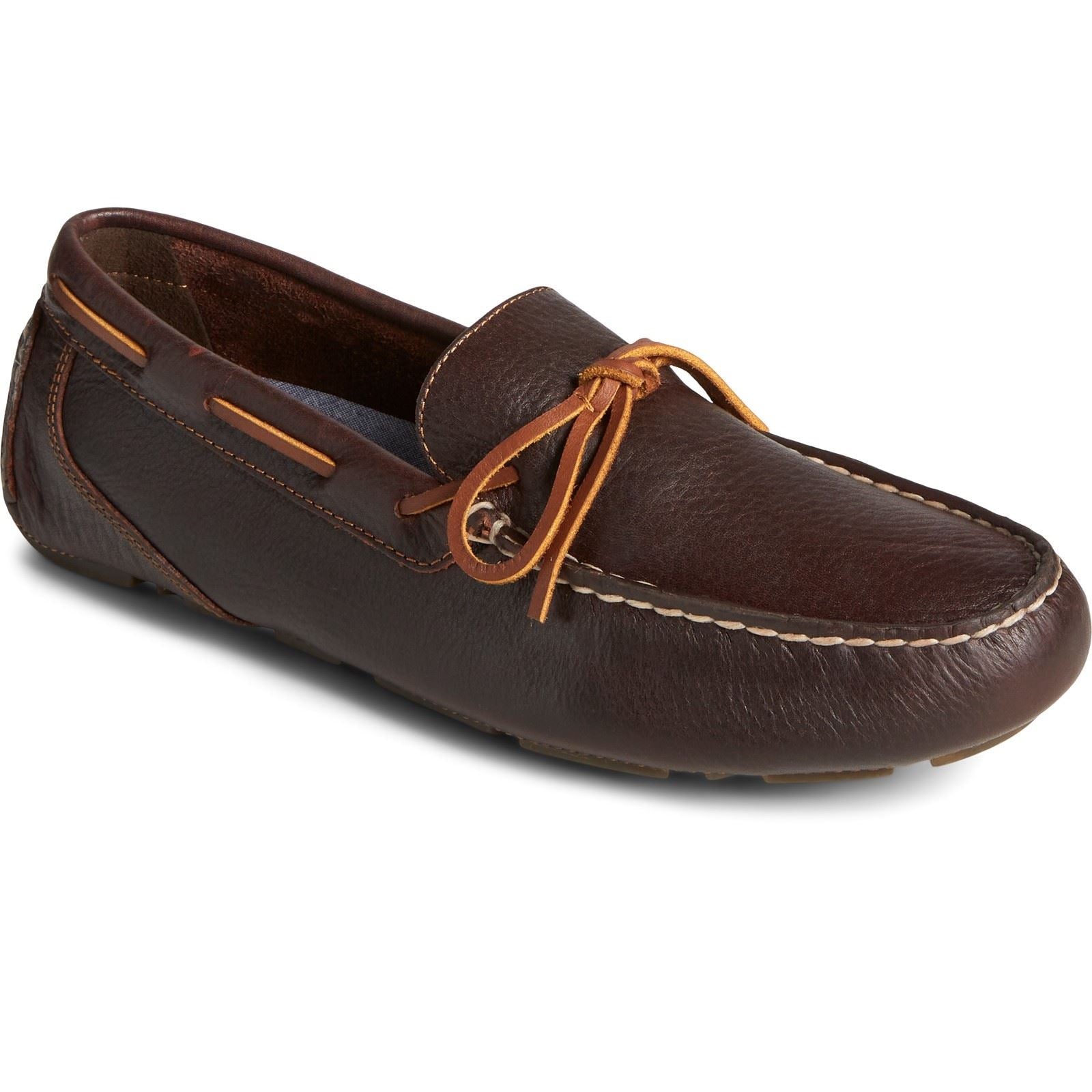 Sperry Driver 1 Eye Chaussures Loafers Pour Hommes En Cuir Amaretto