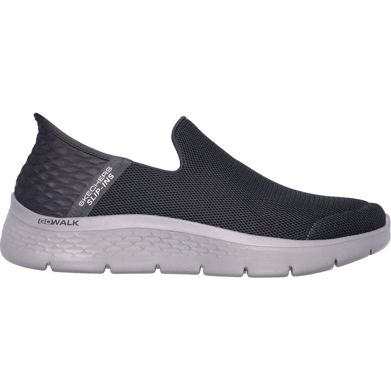 Skechers Go Walk Flex No Hands Baskets Homme En Synthétique Gris Foncé