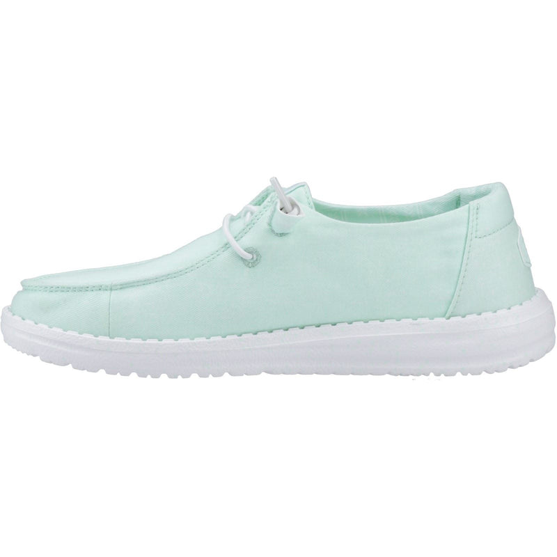 HEYDUDE Wendy Canvas Chaussures Mocassins Bleu Baie Pour Femmes En Coton À 100%