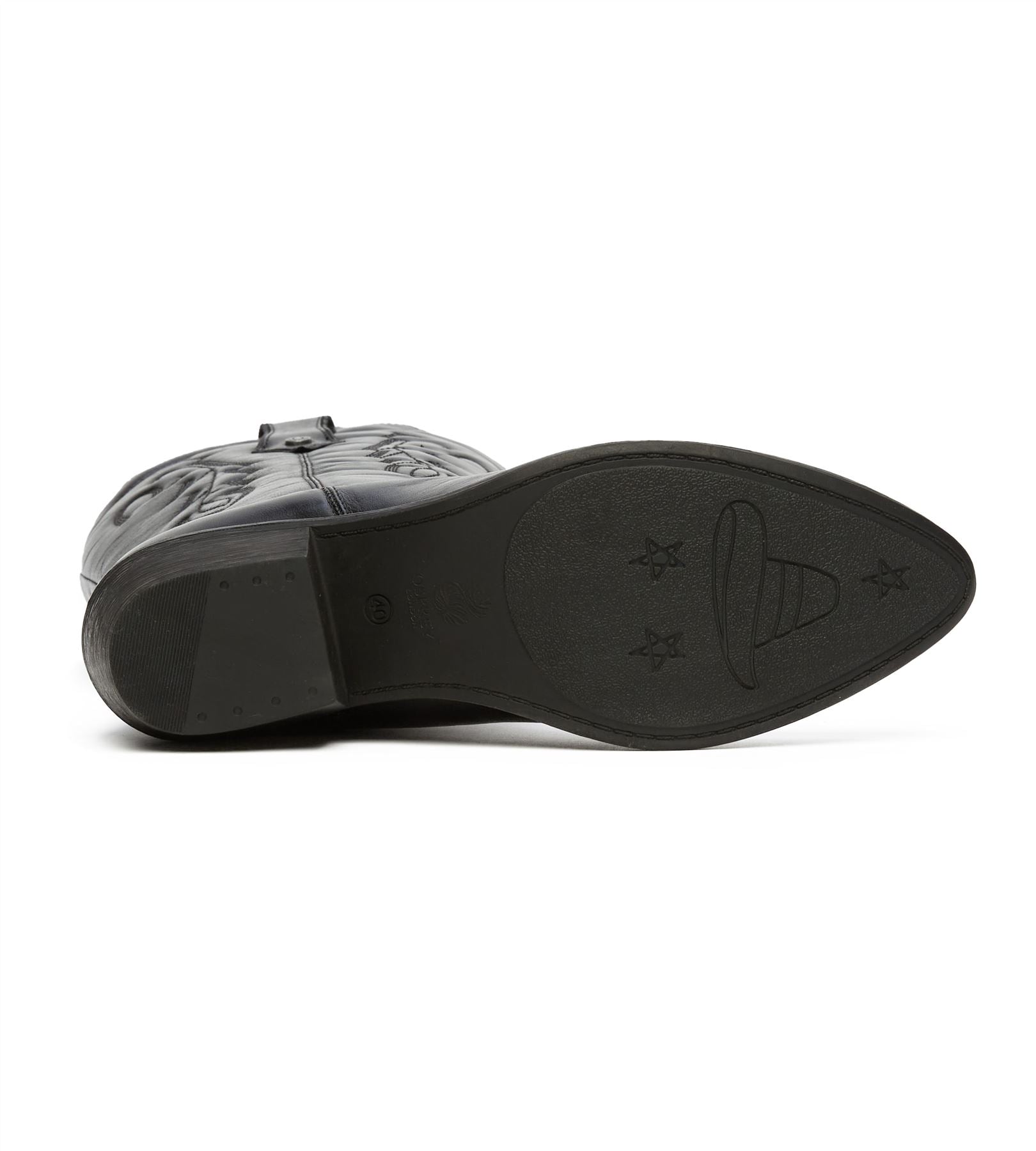 Osprey London The Louisiana Bottes Noires En Cuir Pour Femmes