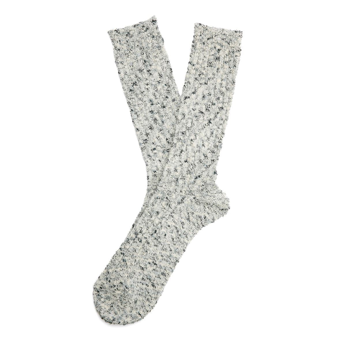 Anonymous Ism Homespun Art Yarn Crew Chaussettes Noires En Coton Pour Hommes Hautes Jusqu'Aux Mollets