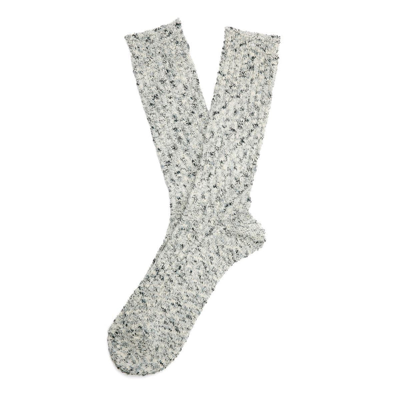 Anonymous Ism Homespun Art Yarn Crew Chaussettes Noires En Coton Pour Hommes Hautes Jusqu'Aux Mollets