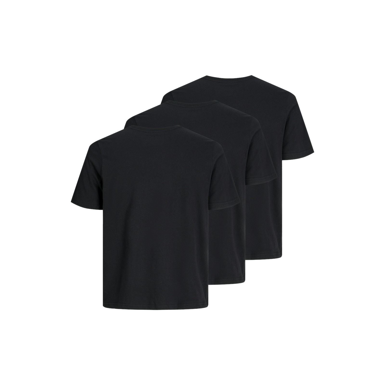 Jack & Jones Under Tee Lot de 3 T-Shirts À Manches Courtes Noirs En Coton Pour Hommes