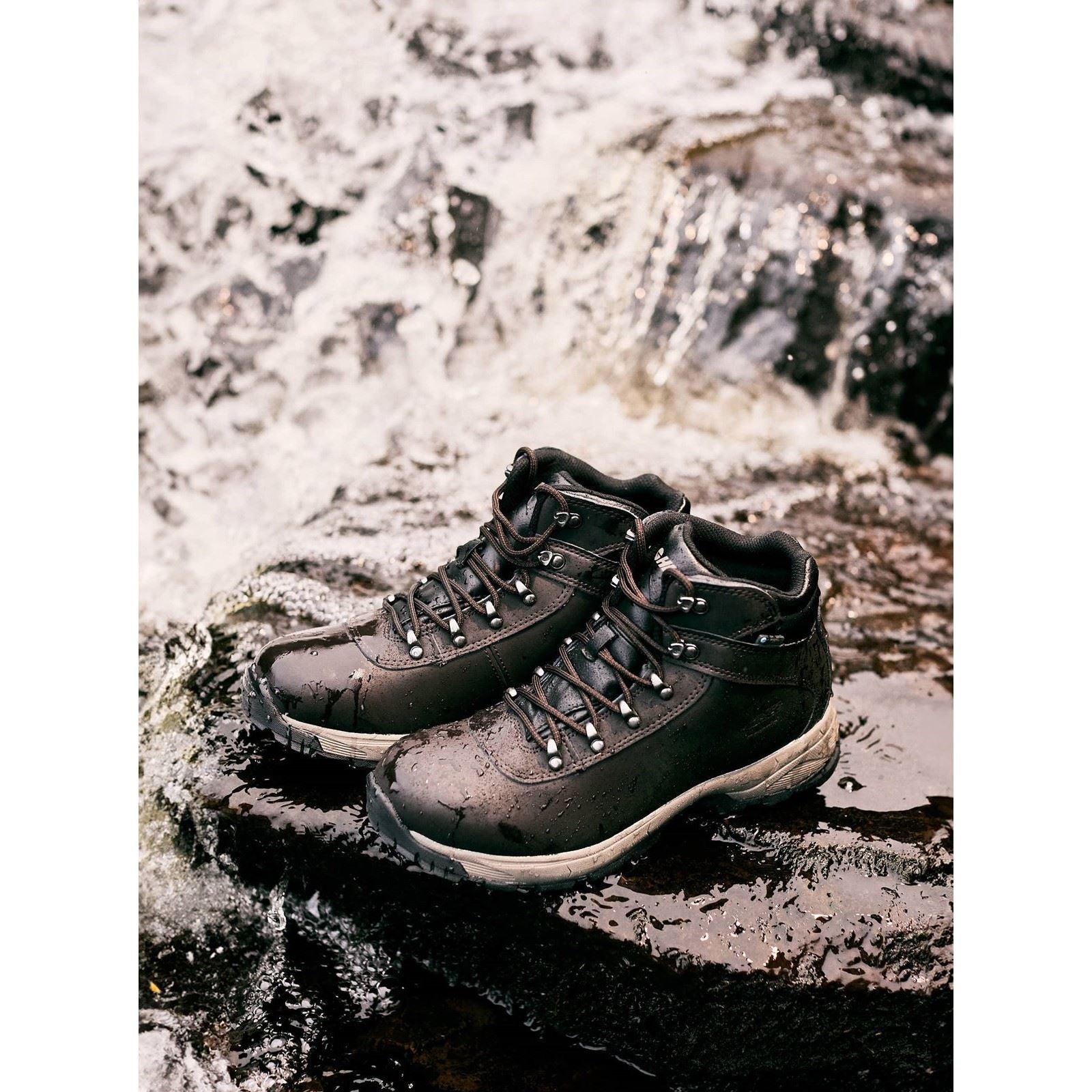 Hi-Tec Eurotrek Lite Waterproof Chaussures De Randonnée En Simili Cuir Pour Homme De Couleur Chocolat Foncé