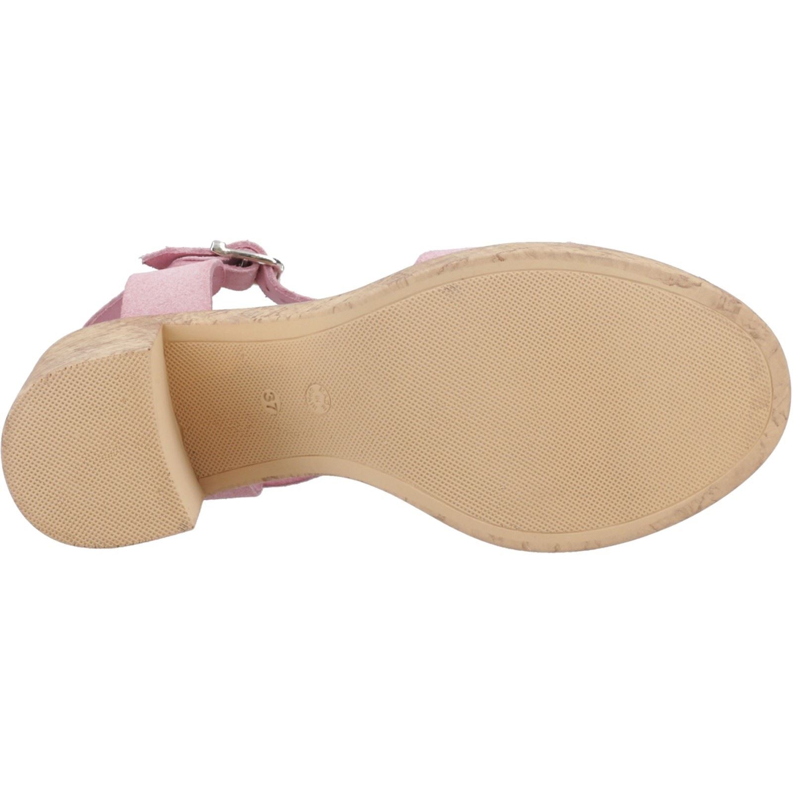 Hush Puppies Georgia Cork Sandales En Cuir Pour Femmes Couleur Pêche