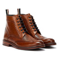 Ben Sherman Alfred Brogue Bottes En Cuir Marron Pour Hommes