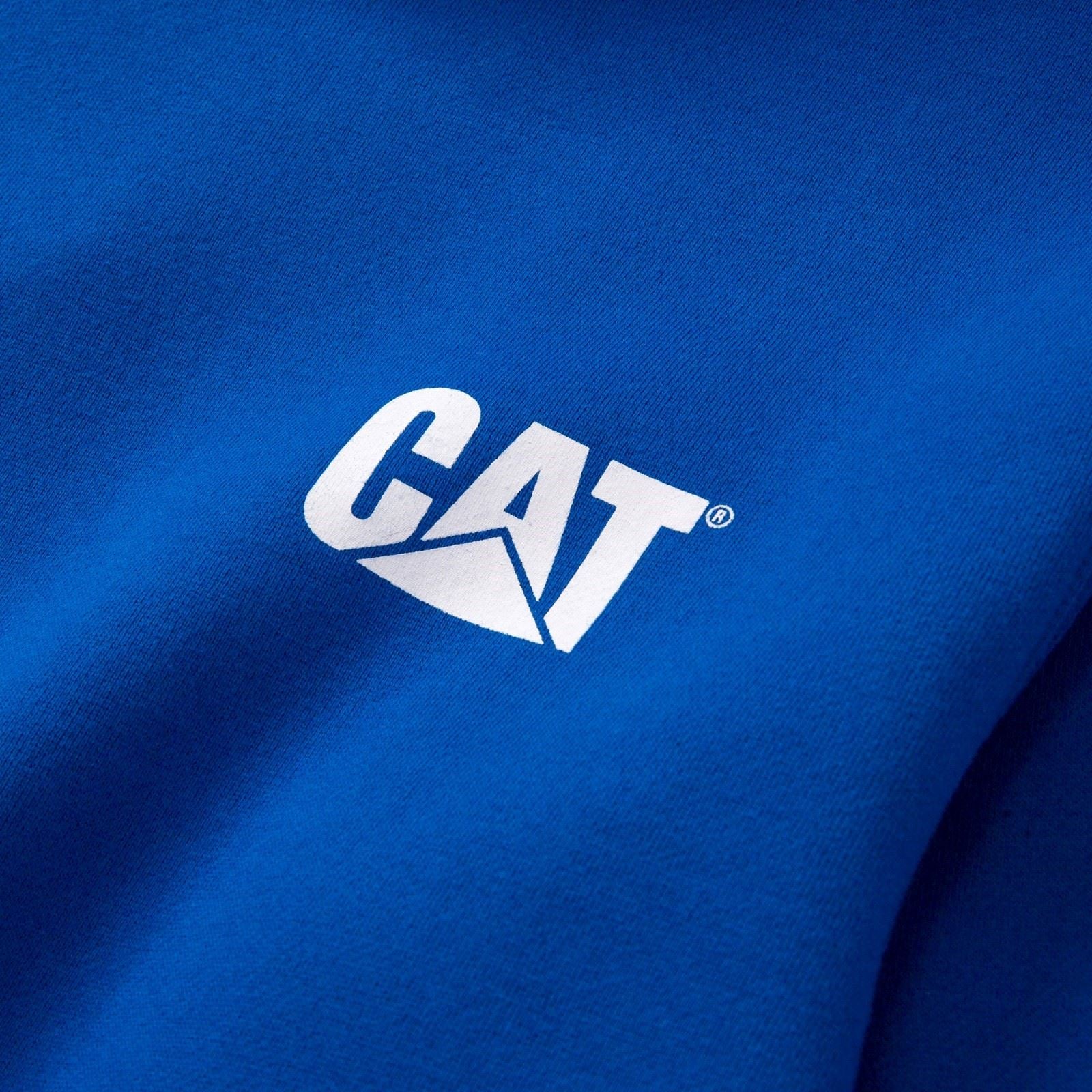 Caterpillar Trademark Banner Sweat À Capuche Bleu En Coton Pour Homme