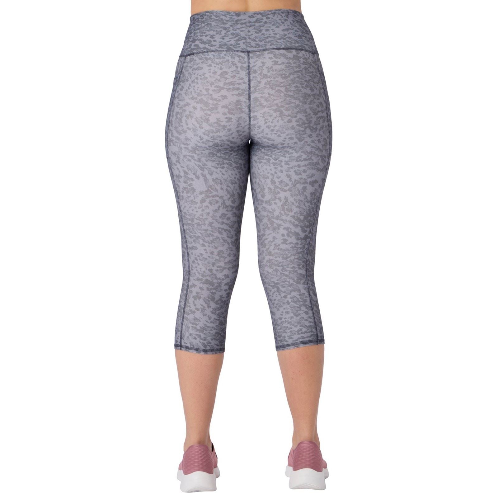 Skechers Goflex Printed Capri Leggings De Sport Noirs Pour Femmes