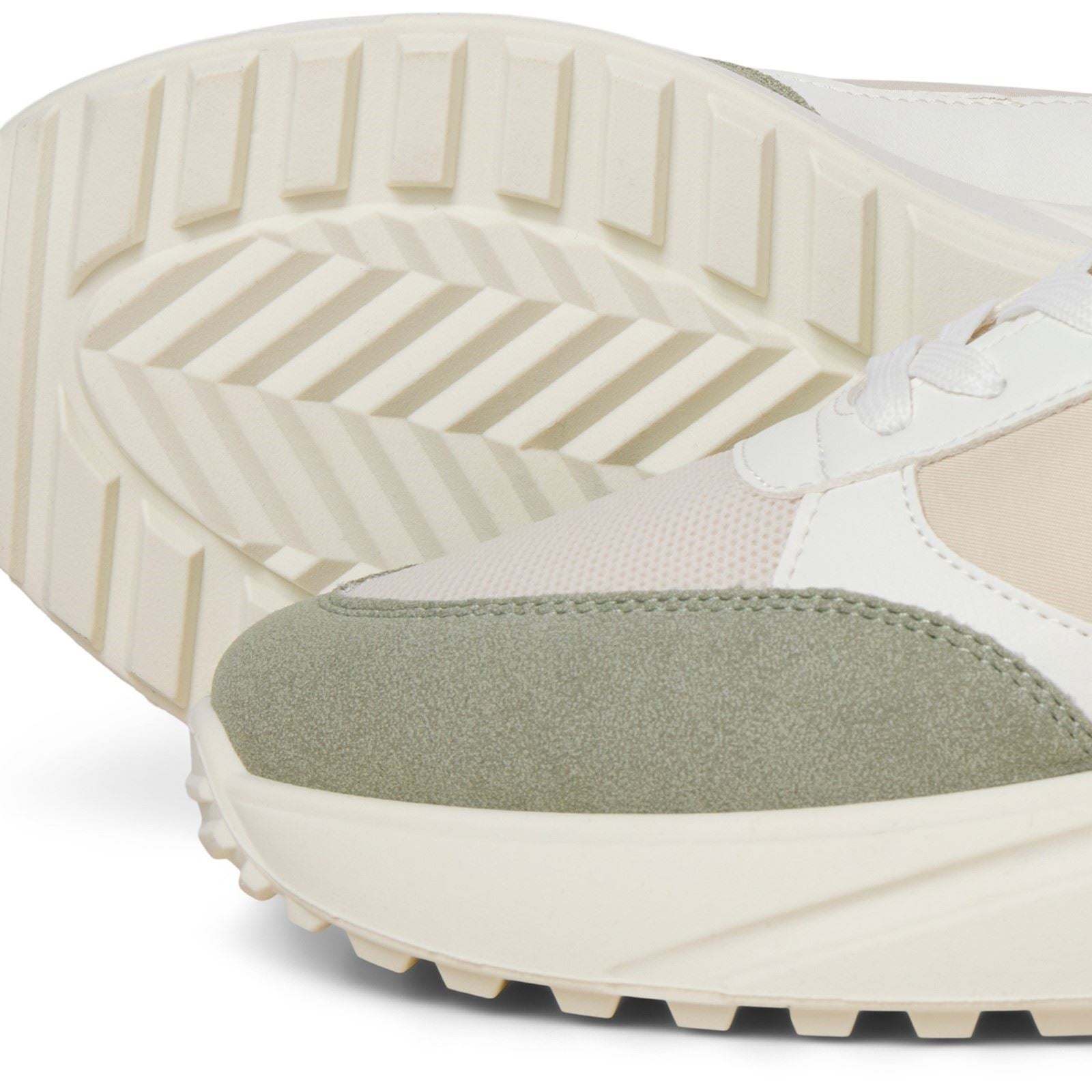 Jack & Jones Aspire Runner Baskets En Séagrass Blanc / Vert Bronze Pour Hommes En Polyuréthane