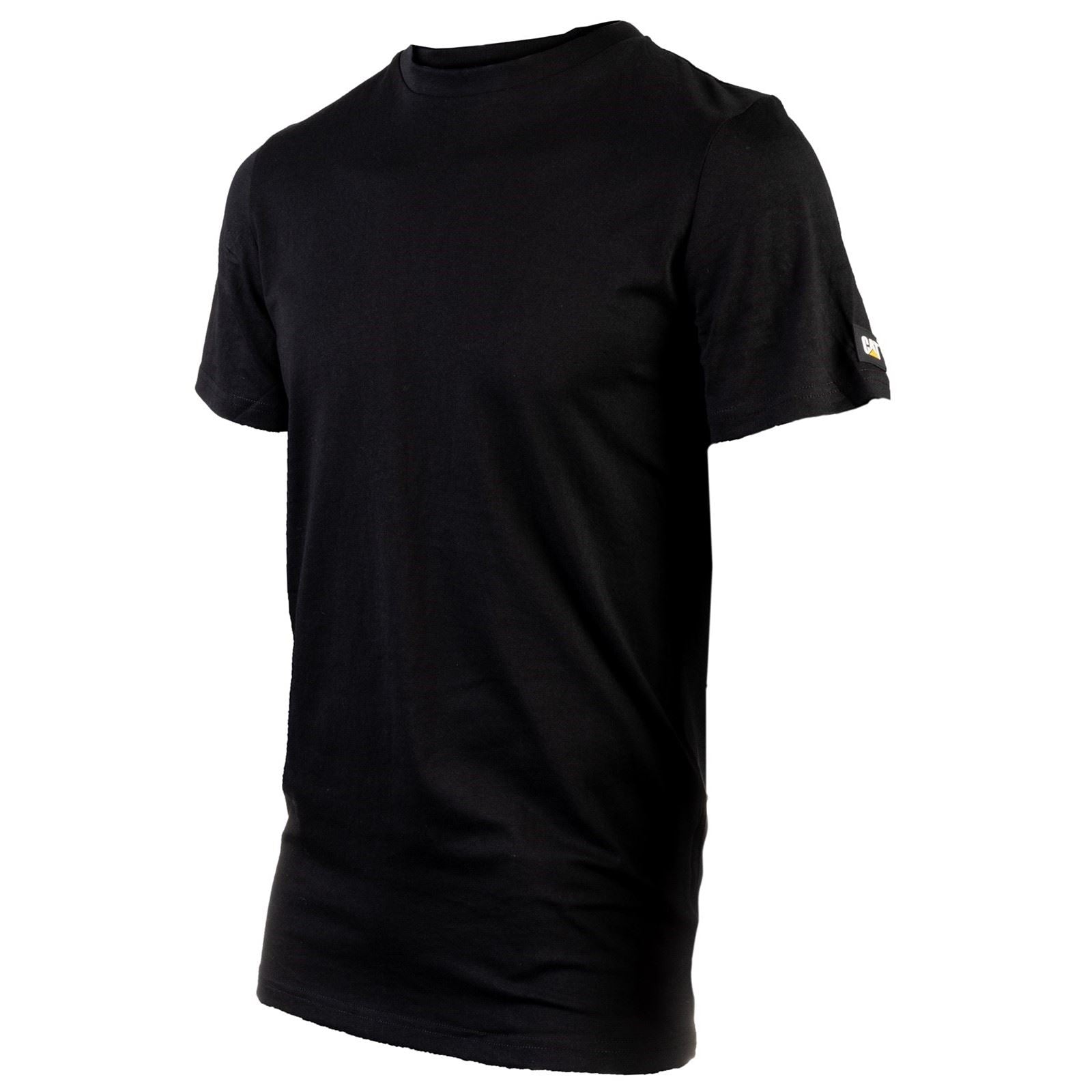 Caterpillar Essentials Short Sleeve T-Shirts À Manches Courtes Noirs En Coton Pour Hommes